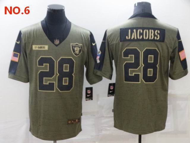 Men's Las Vegas Raiders 28 Josh Jacobs Jersey NO.6;